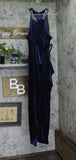 SLNY Womens Long Velvet Cocktail Halter Dress 9190160 Imperial Blue 18
