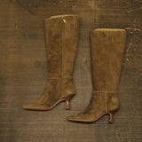 COACH Womens Raquel Sue Heeled Dress Evening Boots CW984 Cedar Brown 7B