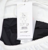 Mimi Flamingo Womens Layered Solids Drift One Piece Swimsuit Black / White 8