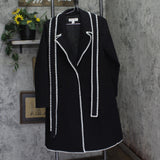 Beautiful By Lawrence Zarian Double Knit Lined Belted Coat Black Multi XS