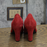 Victor Womens Vintage Suede Heels 167418a830179d Red 6M