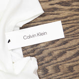 Calvin Klein Women's T-Shirt Silver Button Detailing Tee M1TH0807 Soft White L