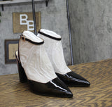 Jessica Simpson Womens Nazela Pointed Toe Pumps JS-NAZELA Black Patent 8.5M