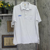 The Staff Vintage Work Polo Shirt Single Stitch Short Sleeve Light Gray XL