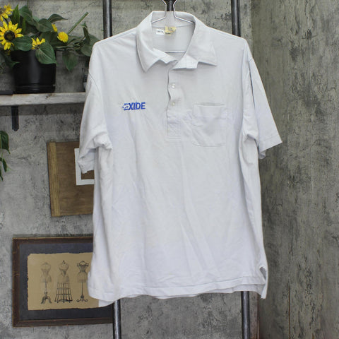 The Staff Vintage Work Polo Shirt Single Stitch Short Sleeve Light Gray XL