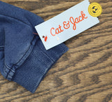 Cat & Jack Girls Varsity Denim Jacket 90440683 Medium Wash Blue XL