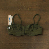 DKNY Textured Balconette Bikini Top with Underwire DIMTS470 Moss Green XL