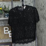 Anne Klein Womens Back Zip Short Sleeve Lace Blouse 10739496 Anne Black M