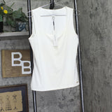 Calvin Klein Solid Scoop Neck Sleeveless Tank Top S39TN09A Eggshell Off White M