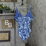 Anne Cole Hidden Underwire Drape Front One Piece Swimsuit Tie Dye Ikat Blue 16