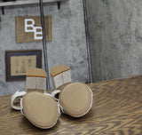 Easy Spirit Womens Daana Block Heel Sandals SEDAANA2 Silver Brown / Natural 7M