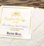 Knightsbridge Plush Cotton Bath Rug with Non-Slip Backing Ivory Off White 24x40