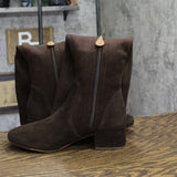 Gentle Souls By Kenneth Cole Boots with Side Zip Chocolate Suede Brown 7.5M