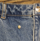 Future Collective Womens Mid-Rise Studded Barrel Leg Jeans Blue Denim 10