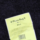 Garland Rug Gramercy 4 Piece Washable Bathroom Rug Set Black Standard