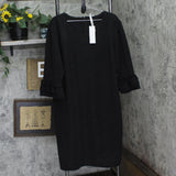 Ny Collection Womens Textured Knit Plus Size Dress WTXD4237D Black 3X