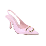 Berness Womens Cindy Buckle Accent Slingback Stiletto Heels Pink 9M