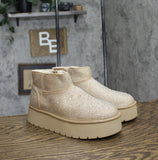 Wild Fable Womens Missy Platform Booties with Memory Foam Insole Beige Brown 7M