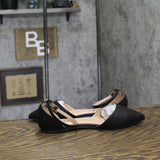 Journee Collection Reba Buckle Pointed Toe Ballet Flats REBA-WD Black 7.5W