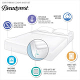 Beautyrest 1000 TC Cotton Blend Sheet Set 4-Piece BR20-1880 White Queen