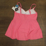Swim Solutions Womens Textured Underwire Tankini Top 806766 Guava Pink 12
