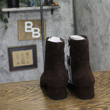 Universal Thread Block Heel Ankle Boots with Memory Foam Insole Brown 6.5W