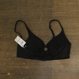 Bar III Womens Resort Solids Ring-Detail Bikini Swim Top MBRS24101 Black M