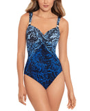 Miraclesuit Peregrina Underwire Tummy Control One Piece Swimsuit Blue 10