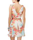 City Studios Juniors Belted Floral-Print Fit & Flare Dress Blue Multi 3