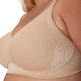 Playtex Womens 18 Hour Back & Side Smoothing Wireless Bra Nude Brown 40DDD