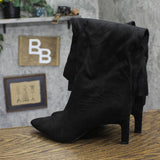 A New Day Womens Justice Boots Faux Suede 94568877 Black 7.5M-WC