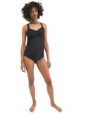 Motherhood Maternity Front Maternity Swim Top with Adjustable Straps Black XS