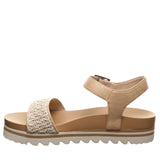Bearpaw Orion Platform Slingback Sandals 1009137111 Natural Brown 10M