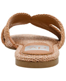 DV Dolce Vita Raffia Criss Cross Strap Flat Slide Sandals Cafe Brown 5.5M