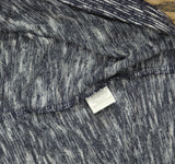 NY Collection Womens Marled Knit Cap Sleeve Shirt Top Blue Multi S