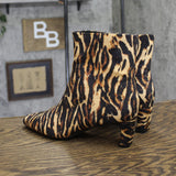 A New Day Womens Tigris Boots Ankle Block Heel Boots Brown Tiger Multi 8M