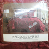 Hallmart Freta Jacquard 13-Pc. Comforter Set Red King