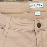 Ava & Viv Women's Plus Size Mid Rise Skinny Jeans 564603 Dusty Pink 18W