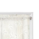 Regal Home  Embroidered Rod Pocket Tailored Valance Ivory Off White 50" x 15"