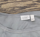 Logo By Lori Goldstein Scoop Neck Dye Effect Waffle Shirt Top Dark Shadow Gray L