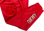 DKNY Women's Velour Sequined-Logo Tie-Waist Pants P2MF7OKO
