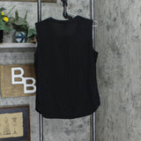 Anne Klein Womens Scoop Neck U-Neck Shell Sleeveless Blouse Anne Black S