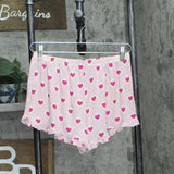 Stripe And Stare and Stare Diamond Heart Frill 2-Piece Pajama Set Pink Red S