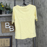 Denim & Co. Essentials Perfect Jersey Top w/ Scallop Neckline Sunlight Yellow S