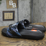 Nike Victori One Mens Printed Slide Sandals Pure Black Platinum Off Noir 11