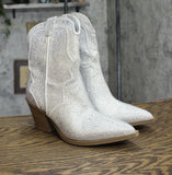 Universal Thread Womens Jacey Rhinestone Western Ankle Boots Silver Gray 9M