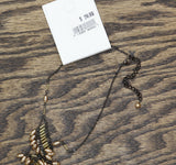 Express Beaded Mini Tassel Fringe Choker Necklace Gunmetal Rose Gold 16" + 4"