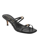 Marc Fisher Strappy Baizel Heeled Sandal MLBAIZEL Black Leather 9.5M