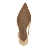 Tommy Hilfiger Cerizza Patent Faux Leather Slingback Pumps Ivory Brown 9.5M