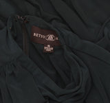 Betsy & Adam Womens Long-Sleeve Dress with Slit A25412 Pine Green 6